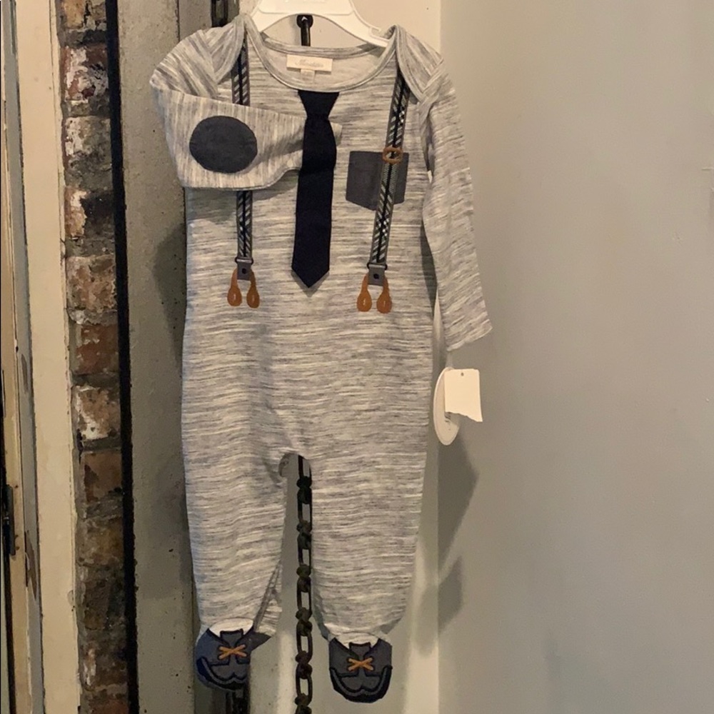 NWT Miniclasix Tie and Suspenders Onesie